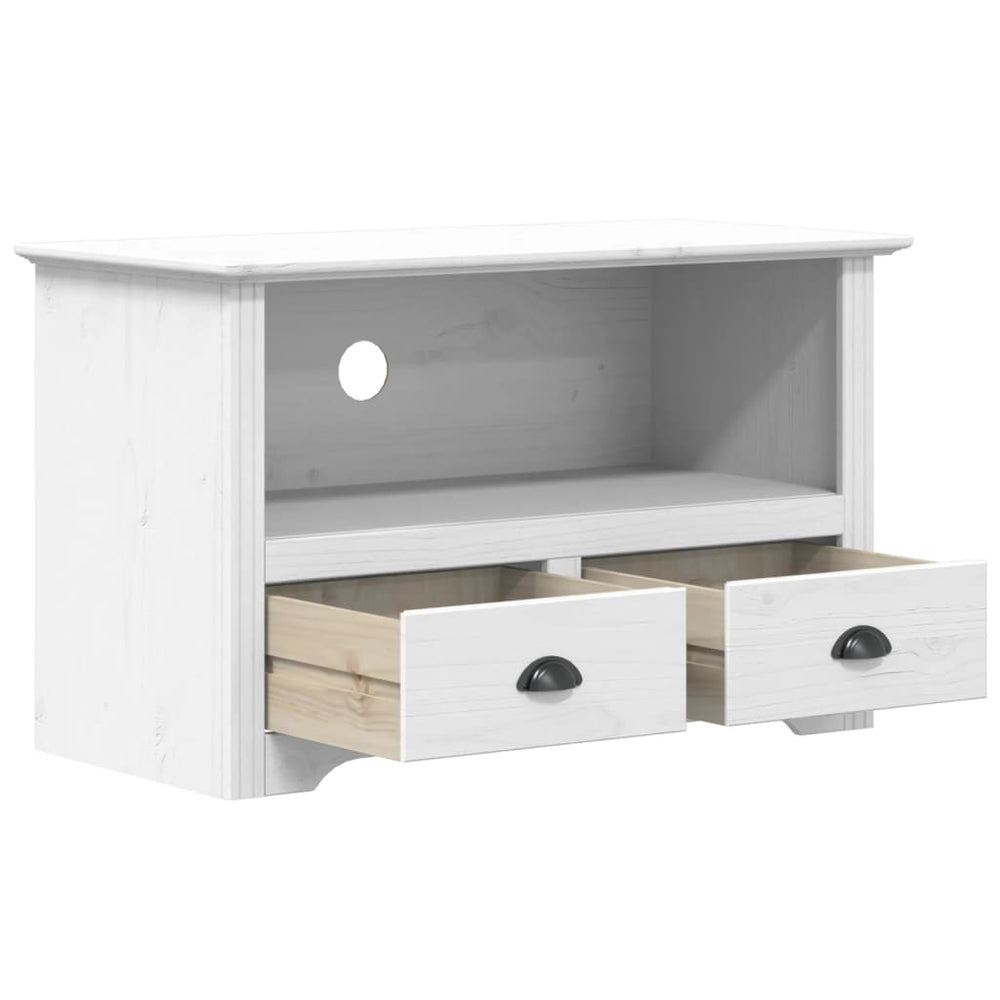 Tv-meubel met 2 lades BODO 91x43x56 cm massief grenenhout wit MeubelReus