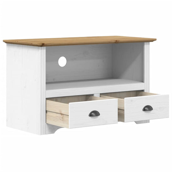 Tv-meubel met 2 lades BODO 91x43x56 cm massief grenenhout bruin MeubelReus