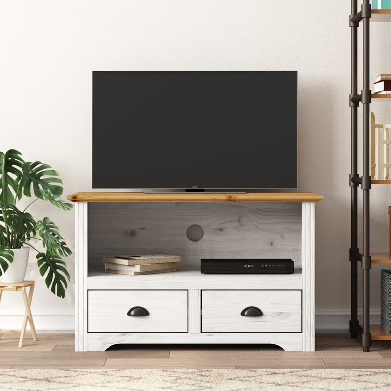 Tv-meubel met 2 lades BODO 91x43x56 cm massief grenenhout bruin MeubelReus
