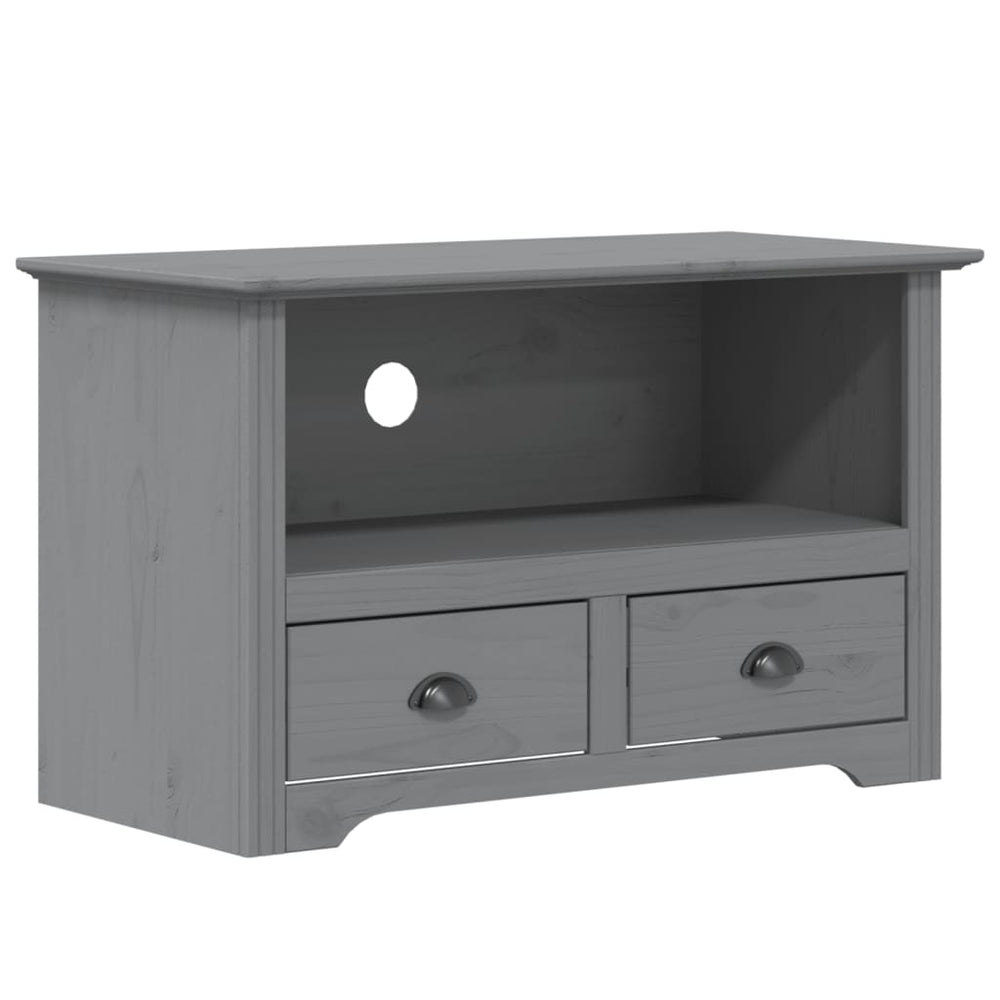 Tv-meubel met 2 lades BODO 91x43x56 cm massief grenenhout grijs MeubelReus