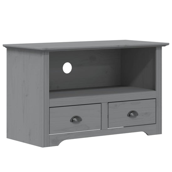 Tv-meubel met 2 lades BODO 91x43x56 cm massief grenenhout grijs MeubelReus