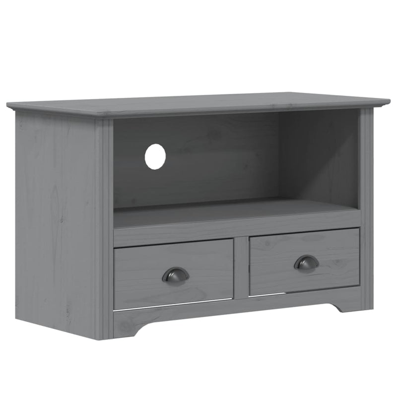 Tv-meubel met 2 lades BODO 91x43x56 cm massief grenenhout grijs MeubelReus