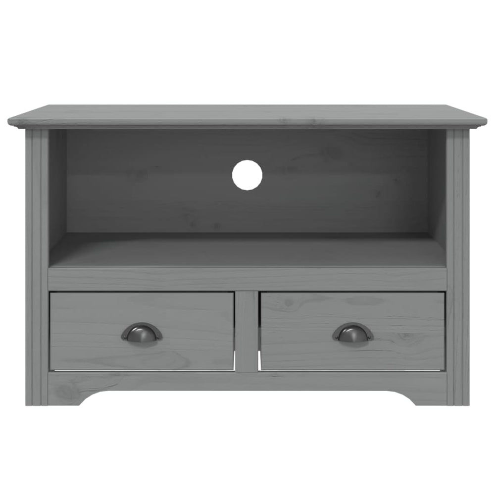 Tv-meubel met 2 lades BODO 91x43x56 cm massief grenenhout grijs MeubelReus