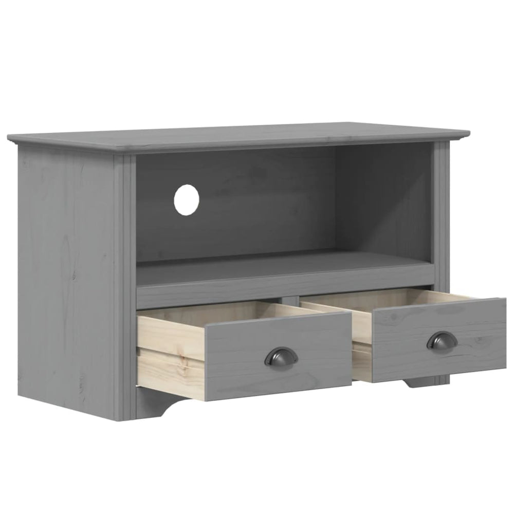 Tv-meubel met 2 lades BODO 91x43x56 cm massief grenenhout grijs MeubelReus