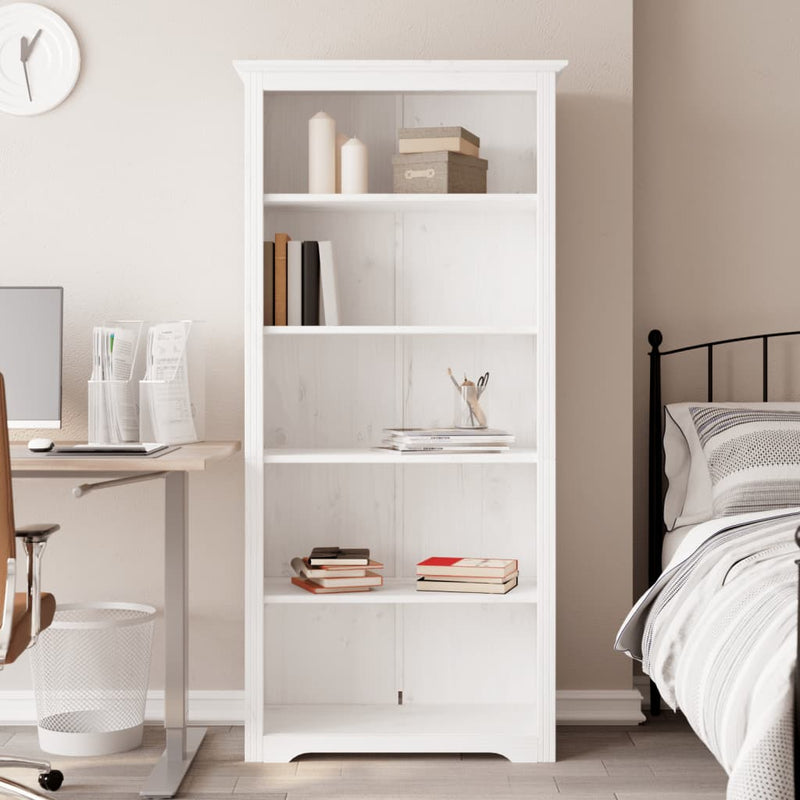 Boekenkast 5-laags BODO 80x38x180 cm massief grenenhout wit MeubelReus