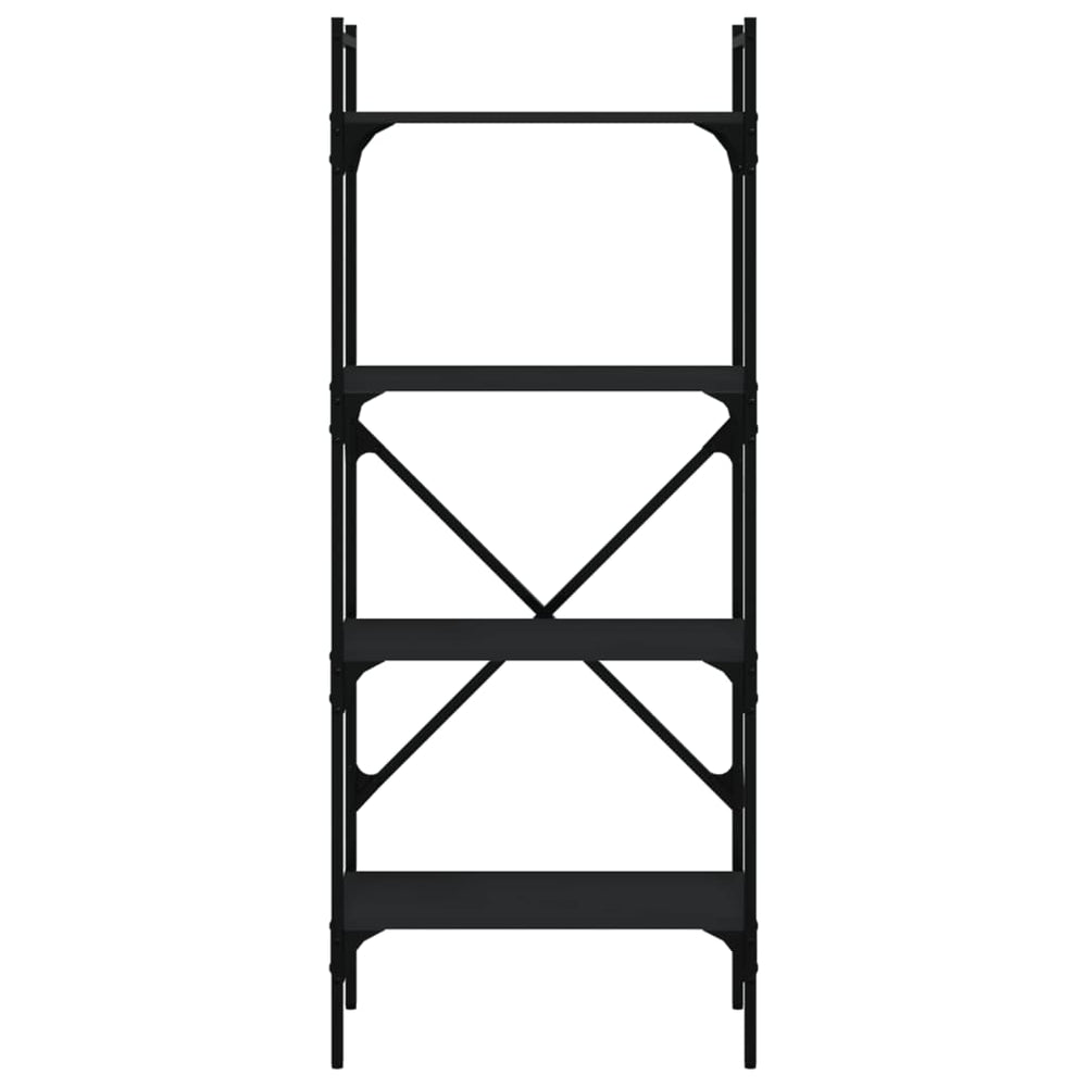 Boekenkast 4-laags 56x31,5x138,5 cm bewerkt hout zwart MeubelReus