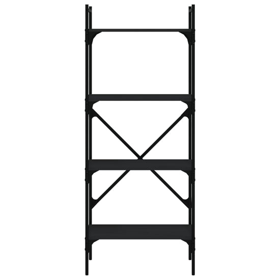 Boekenkast 4-laags 56x31,5x138,5 cm bewerkt hout zwart MeubelReus