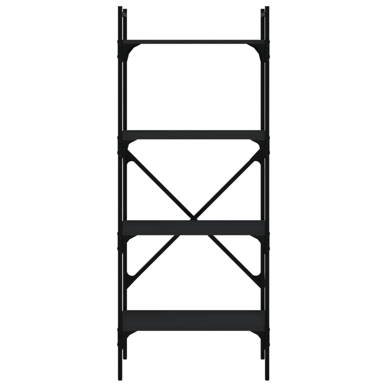 Boekenkast 4-laags 56x31,5x138,5 cm bewerkt hout zwart MeubelReus