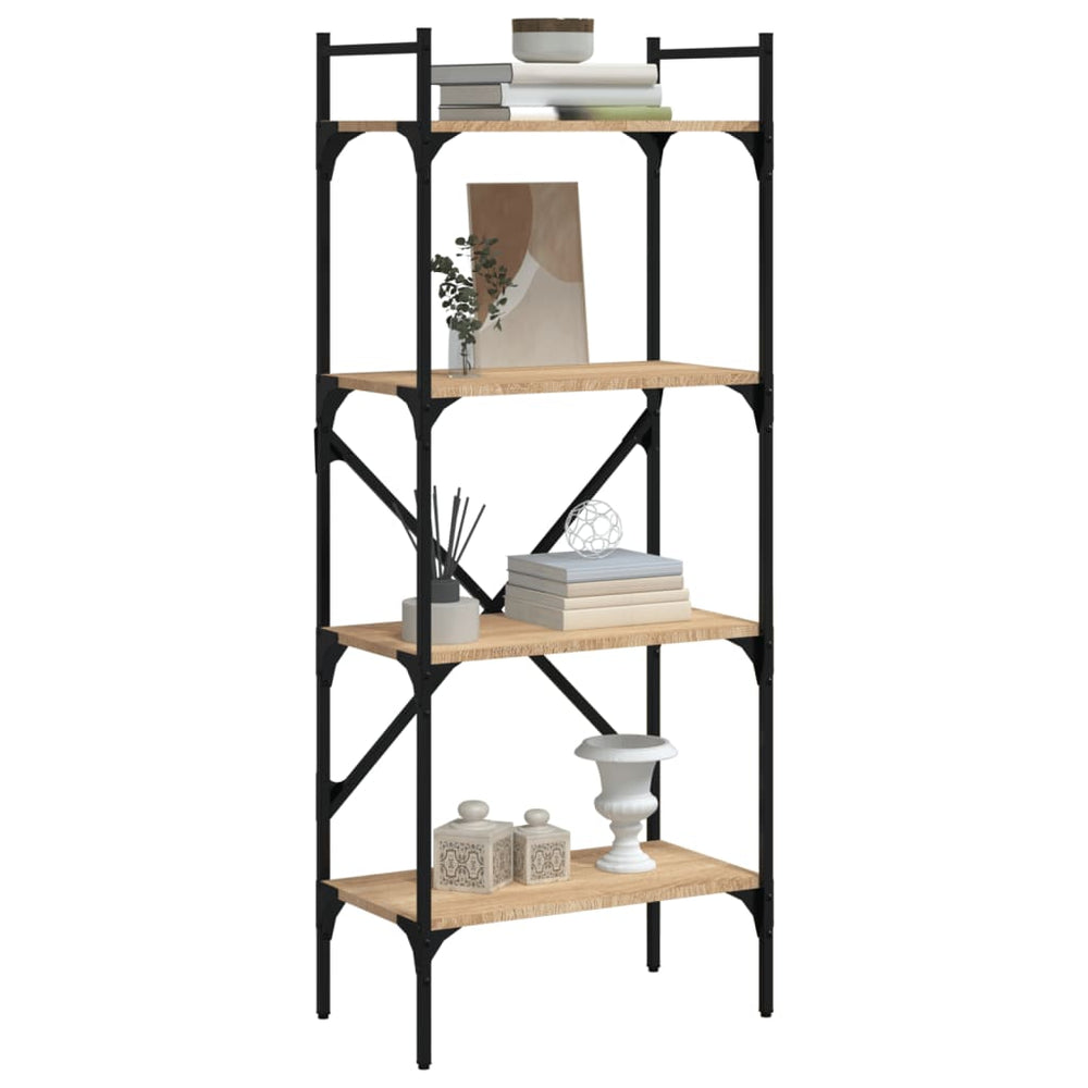Boekenkast 4-laags 56x31,5x138,5 cm bewerkt hout sonoma eiken MeubelReus