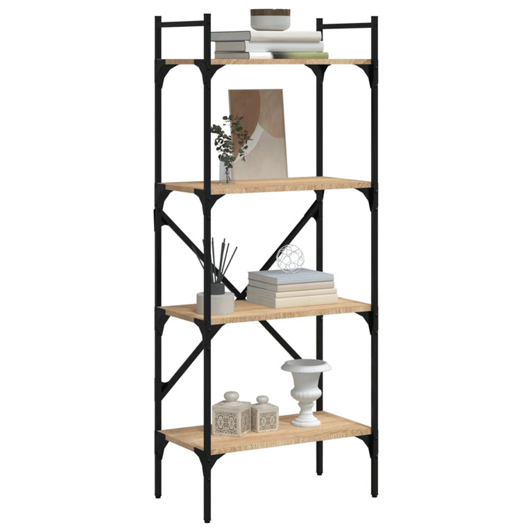 Boekenkast 4-laags 56x31,5x138,5 cm bewerkt hout sonoma eiken MeubelReus