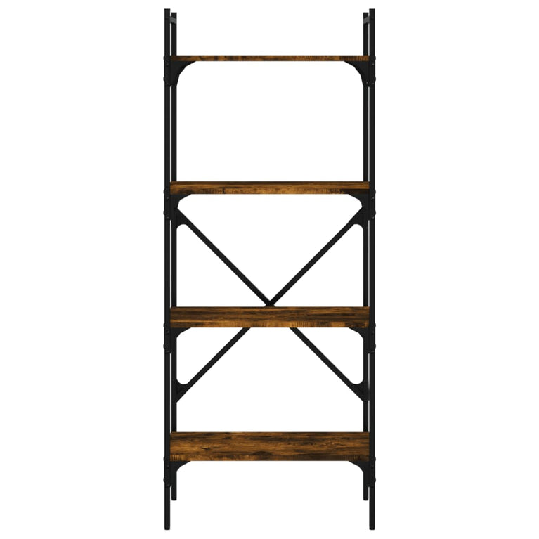 Boekenkast 4-laags 56x31,5x138,5 cm bewerkt hout gerookt eiken MeubelReus