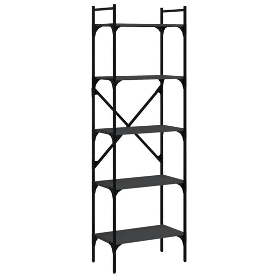 Boekenkast 5-laags 56x31,5x174 cm bewerkt hout zwart MeubelReus