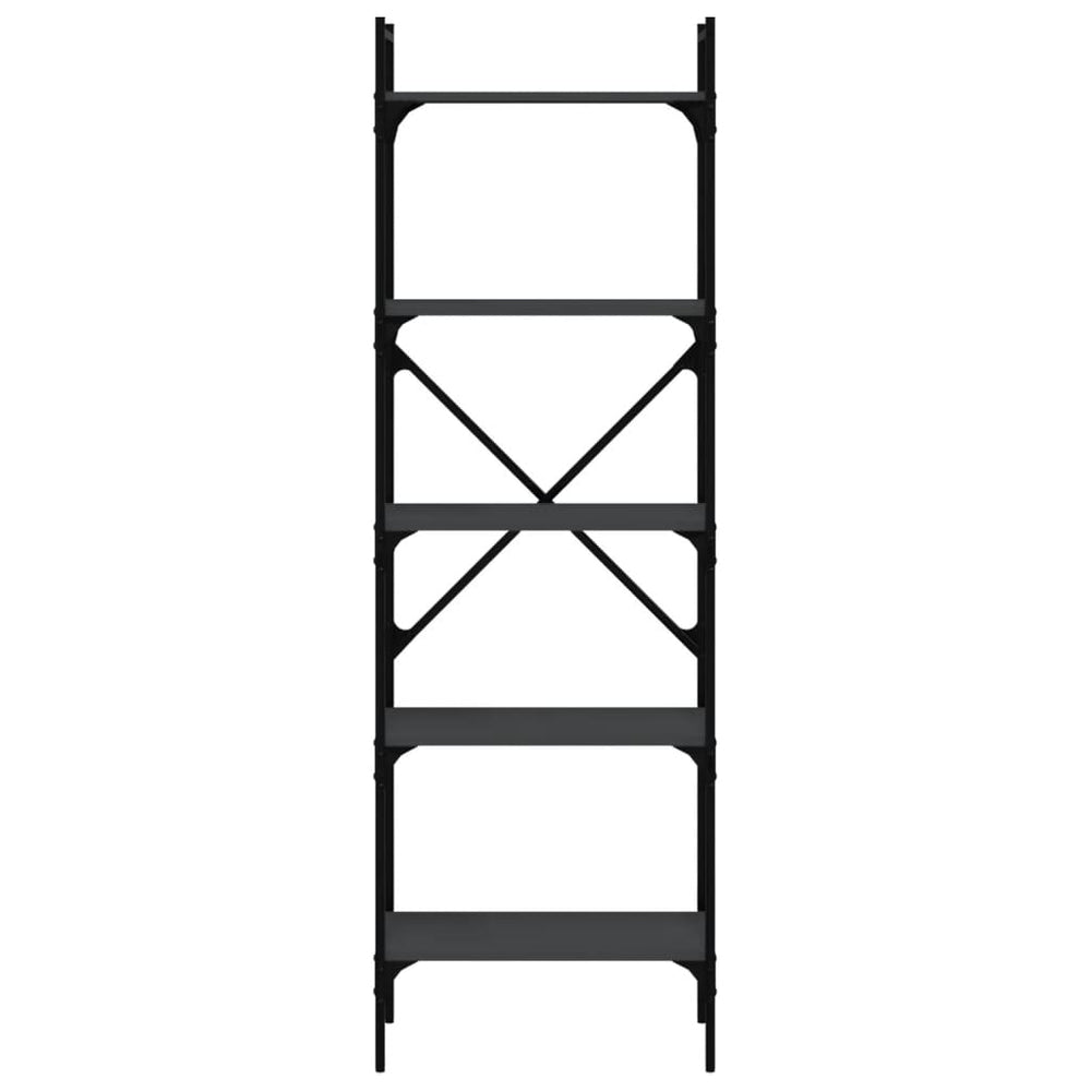Boekenkast 5-laags 56x31,5x174 cm bewerkt hout zwart MeubelReus
