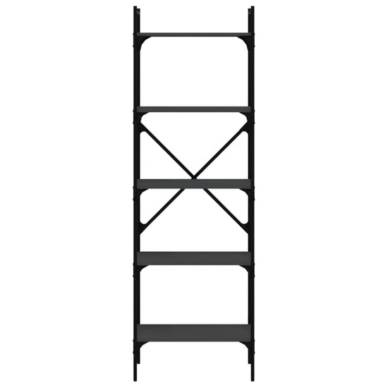 Boekenkast 5-laags 56x31,5x174 cm bewerkt hout zwart MeubelReus