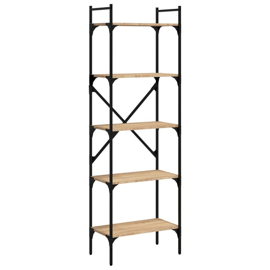 Boekenkast 5-laags 56x31,5x174 cm bewerkt hout sonoma eiken MeubelReus