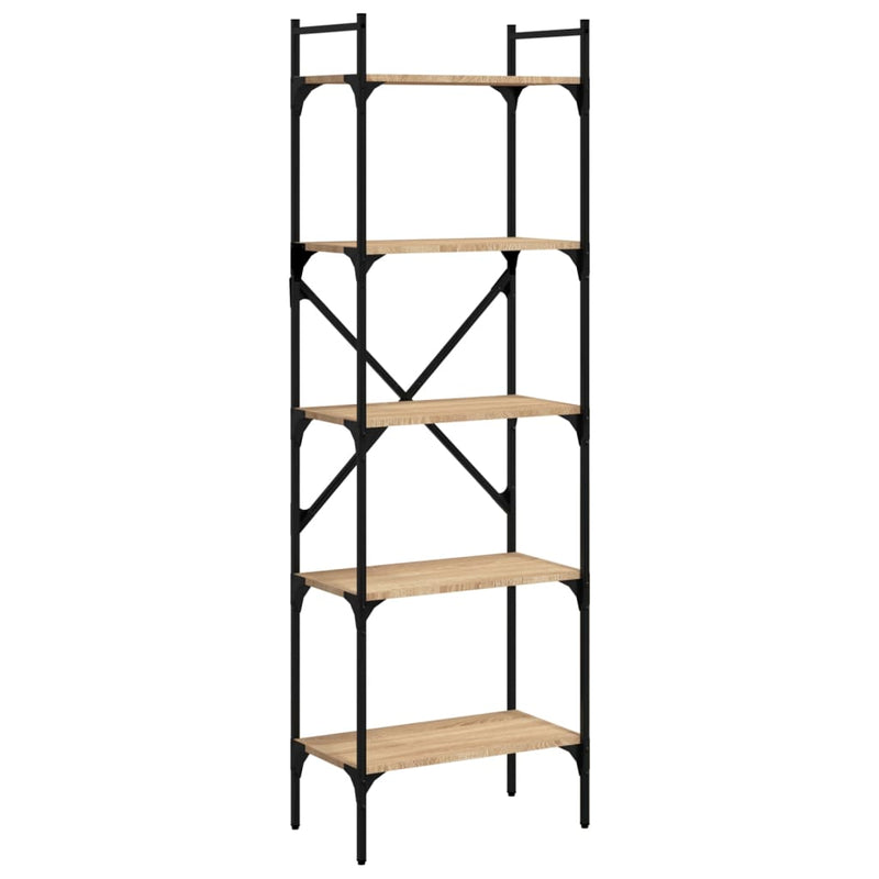 Boekenkast 5-laags 56x31,5x174 cm bewerkt hout sonoma eiken MeubelReus