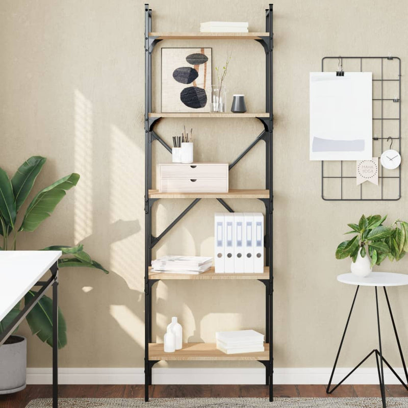Boekenkast 5-laags 56x31,5x174 cm bewerkt hout sonoma eiken MeubelReus
