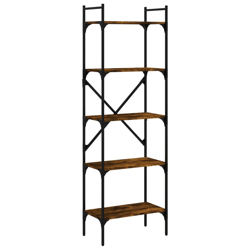 Boekenkast 5-laags 56x31,5x174 cm bewerkt hout gerookt eiken MeubelReus