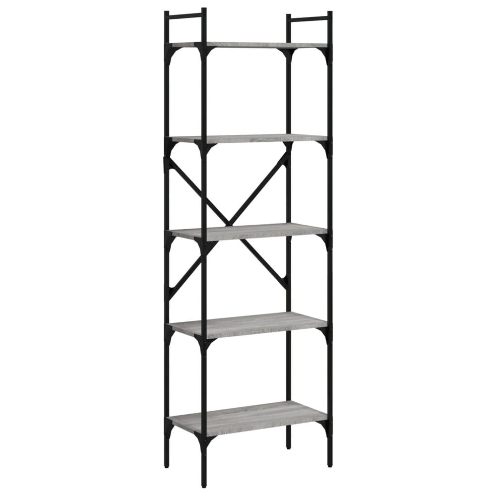 Boekenkast 5-laags 56x31,5x174 cm bewerkt hout grijs sonoma MeubelReus