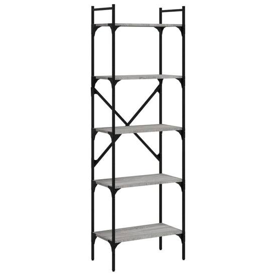 Boekenkast 5-laags 56x31,5x174 cm bewerkt hout grijs sonoma MeubelReus