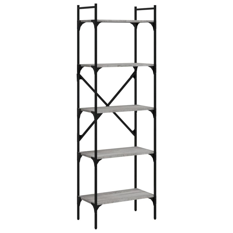 Boekenkast 5-laags 56x31,5x174 cm bewerkt hout grijs sonoma MeubelReus
