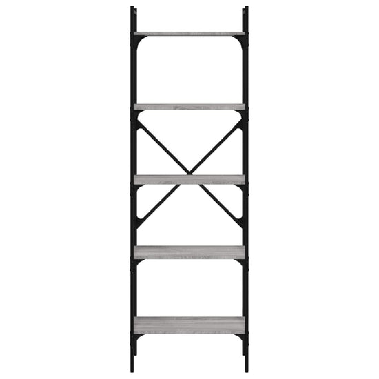 Boekenkast 5-laags 56x31,5x174 cm bewerkt hout grijs sonoma MeubelReus