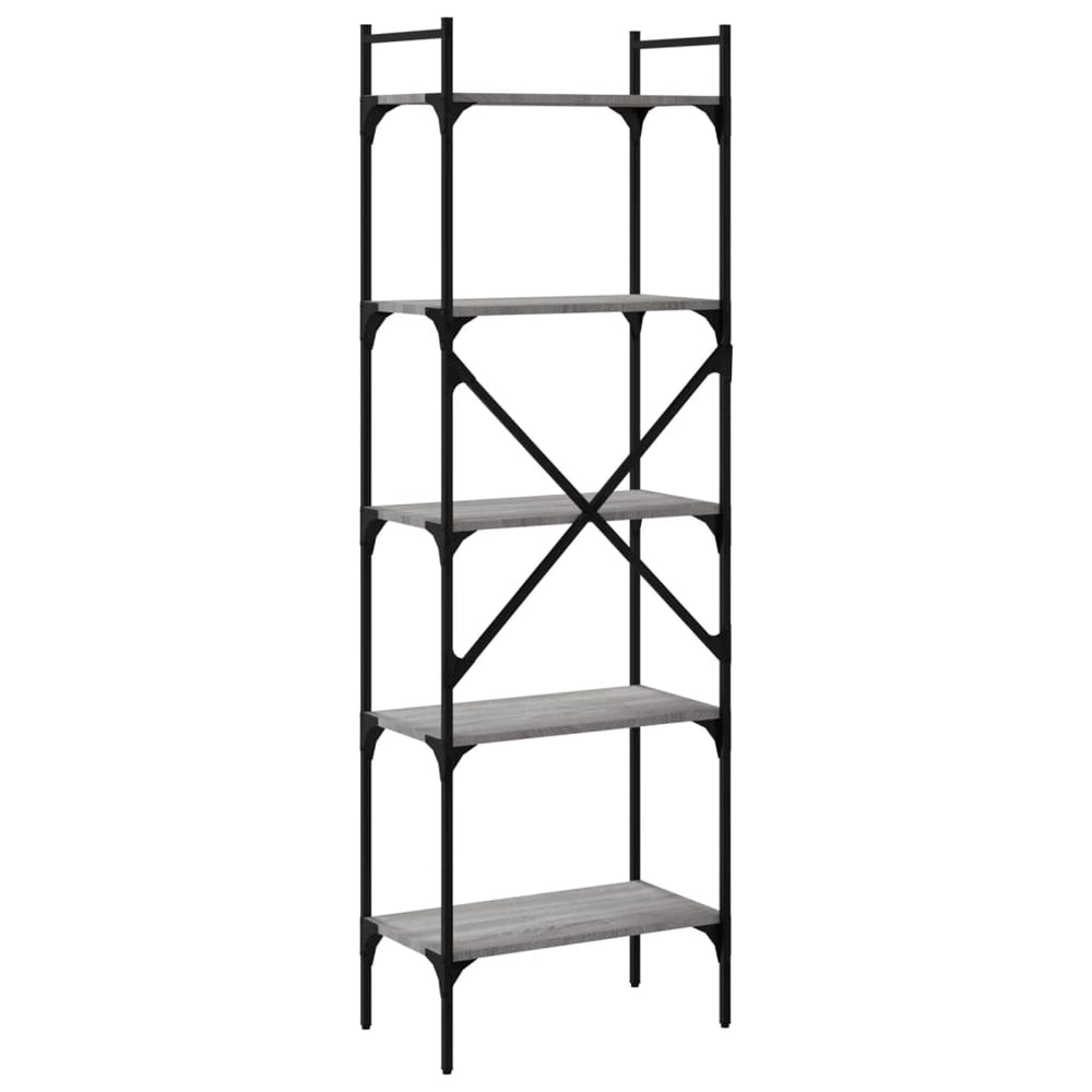 Boekenkast 5-laags 56x31,5x174 cm bewerkt hout grijs sonoma MeubelReus
