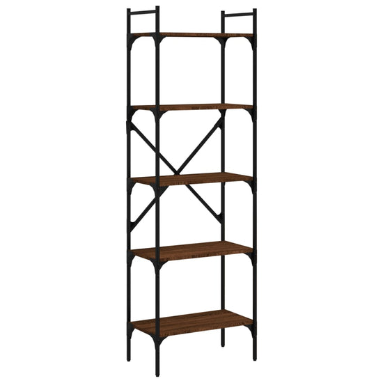 Boekenkast 5-laags 56x31,5x174 cm bewerkt hout bruin eikenkleur MeubelReus