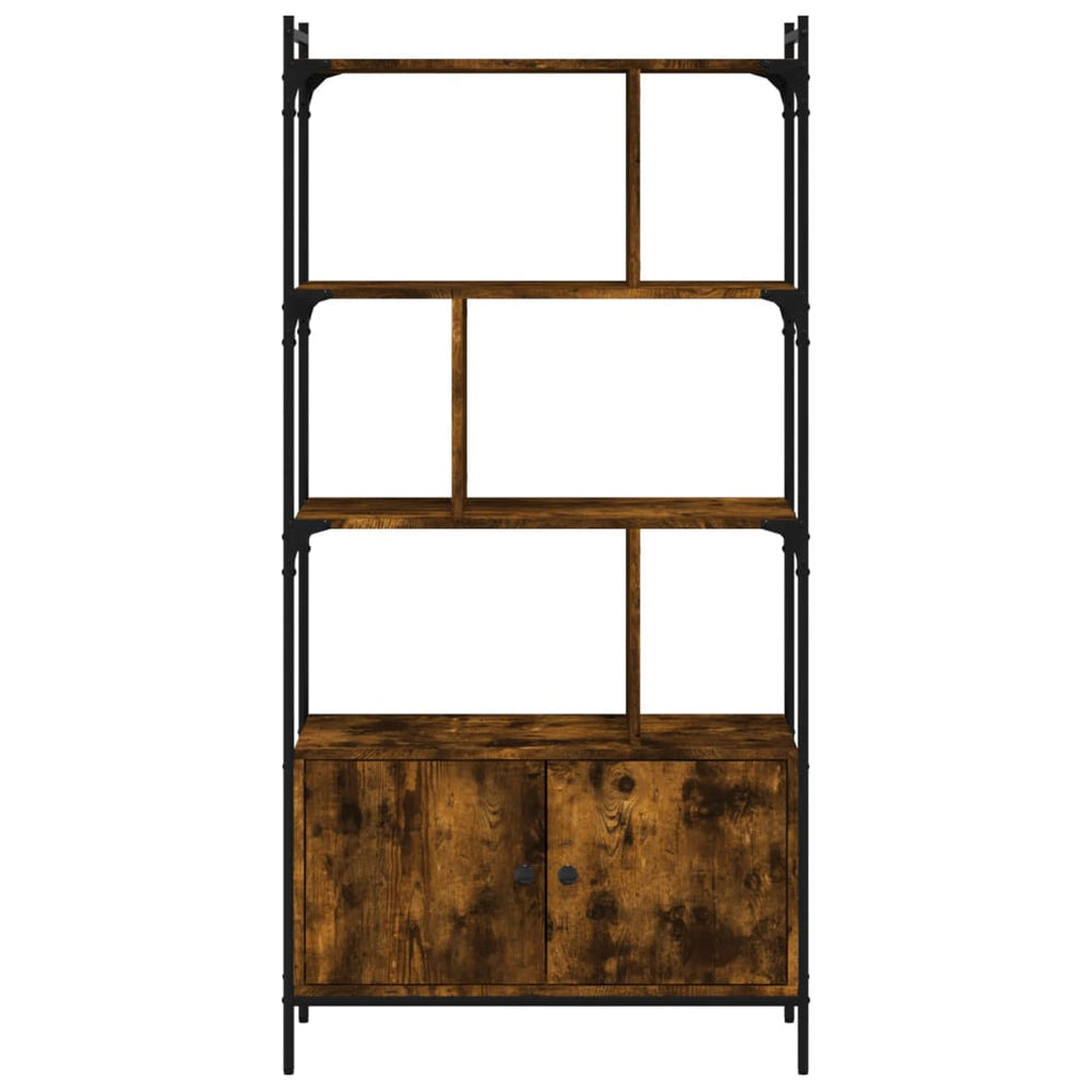 Boekenkast met deuren 76,5x30x154,5 cm hout gerookt eikenkleur MeubelReus