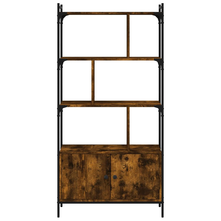 Boekenkast met deuren 76,5x30x154,5 cm hout gerookt eikenkleur MeubelReus