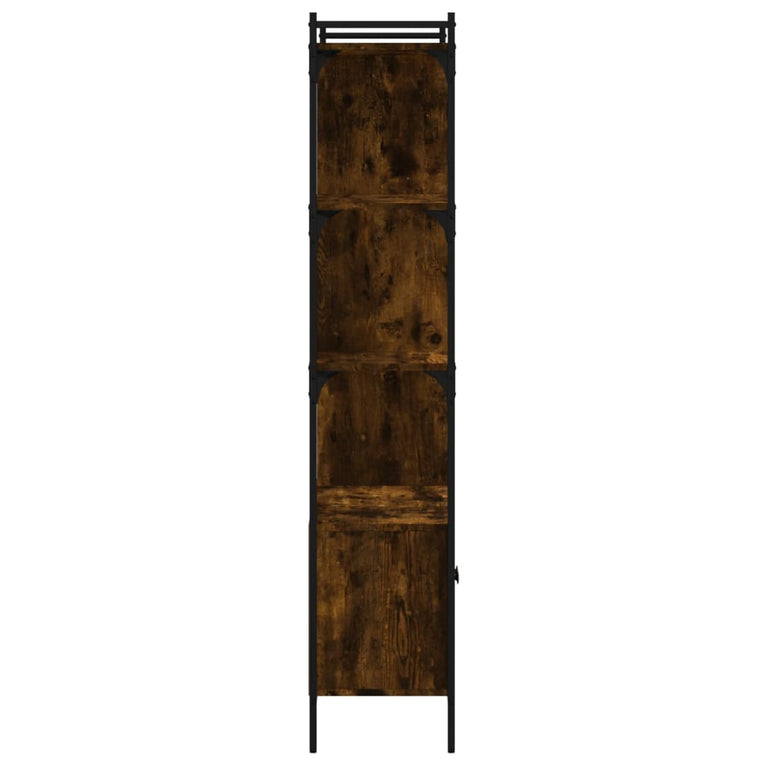 Boekenkast met deuren 76,5x30x154,5 cm hout gerookt eikenkleur MeubelReus