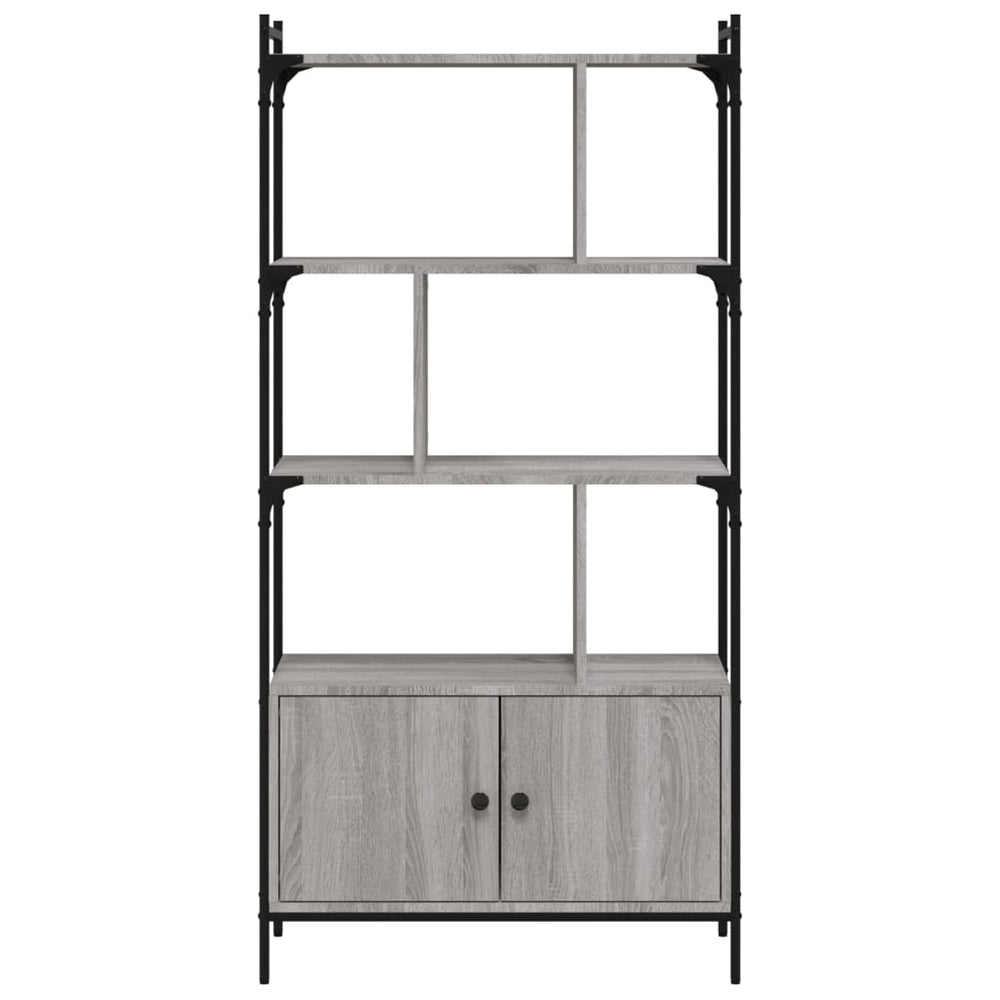 Boekenkast met deuren 76,5x30x154,5 cm hout grijs sonoma eiken MeubelReus