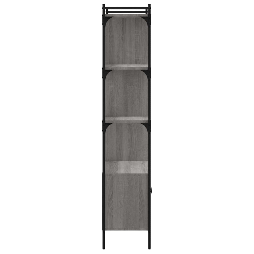 Boekenkast met deuren 76,5x30x154,5 cm hout grijs sonoma eiken MeubelReus