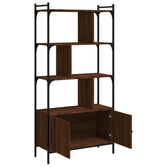 Boekenkast met deuren 76,5x30x154,5 cm hout bruin eikenkleur MeubelReus
