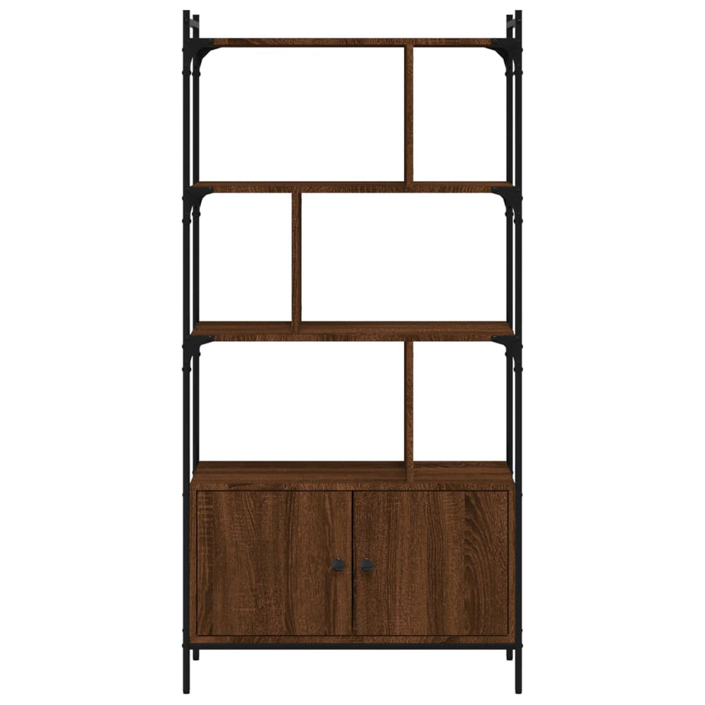 Boekenkast met deuren 76,5x30x154,5 cm hout bruin eikenkleur MeubelReus