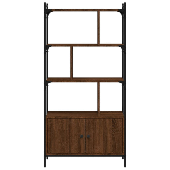 Boekenkast met deuren 76,5x30x154,5 cm hout bruin eikenkleur MeubelReus