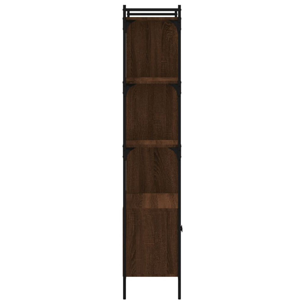 Boekenkast met deuren 76,5x30x154,5 cm hout bruin eikenkleur MeubelReus