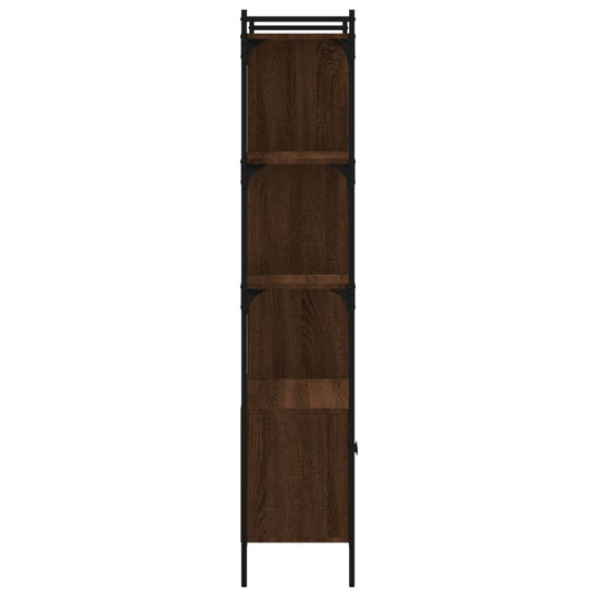Boekenkast met deuren 76,5x30x154,5 cm hout bruin eikenkleur MeubelReus