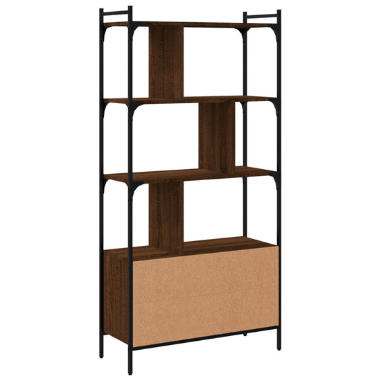 Boekenkast met deuren 76,5x30x154,5 cm hout bruin eikenkleur MeubelReus