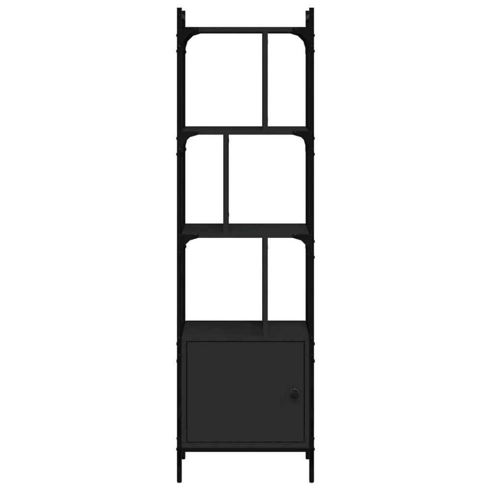 Boekenkast met deur 44,5x30x154,5 cm bewerkt hout zwart MeubelReus