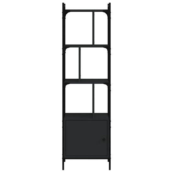 Boekenkast met deur 44,5x30x154,5 cm bewerkt hout zwart MeubelReus