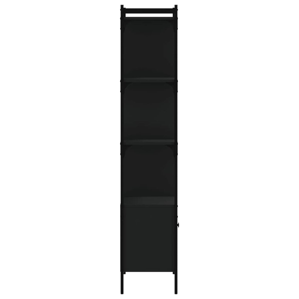 Boekenkast met deur 44,5x30x154,5 cm bewerkt hout zwart MeubelReus