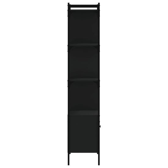 Boekenkast met deur 44,5x30x154,5 cm bewerkt hout zwart MeubelReus
