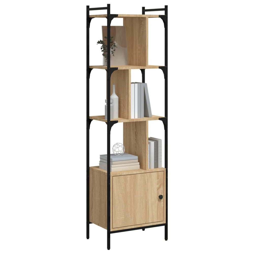 Boekenkast met deur 44,5x30x154,5 cm hout sonoma eikenkleurig MeubelReus