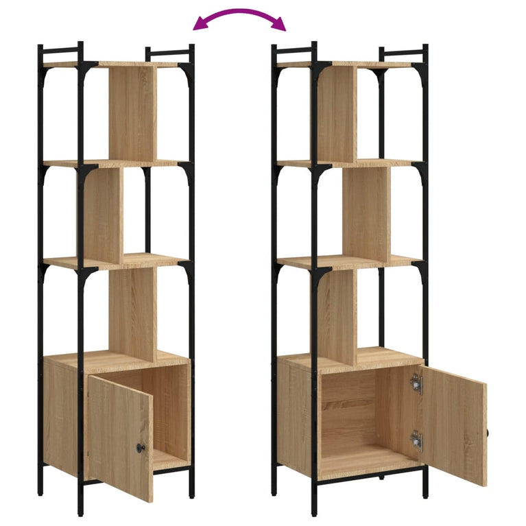 Boekenkast met deur 44,5x30x154,5 cm hout sonoma eikenkleurig MeubelReus