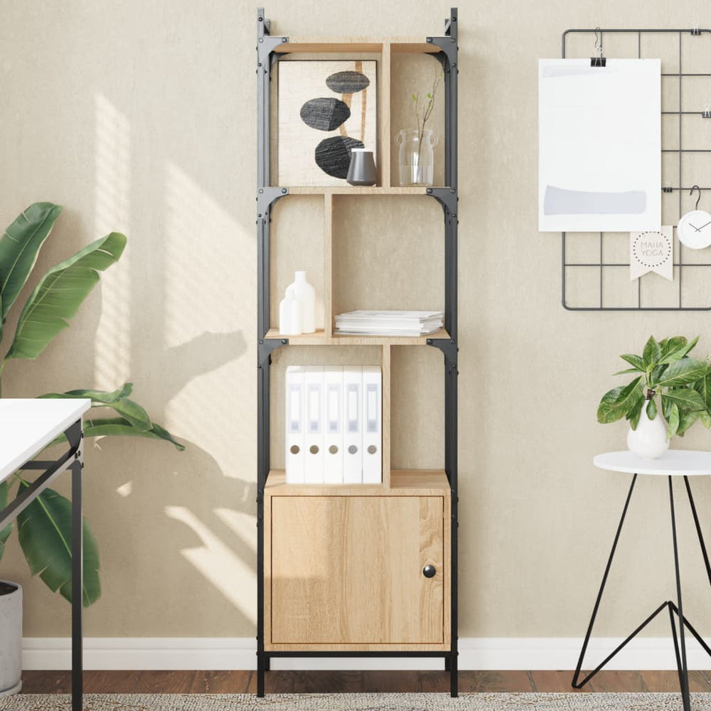 Boekenkast met deur 44,5x30x154,5 cm hout sonoma eikenkleurig MeubelReus