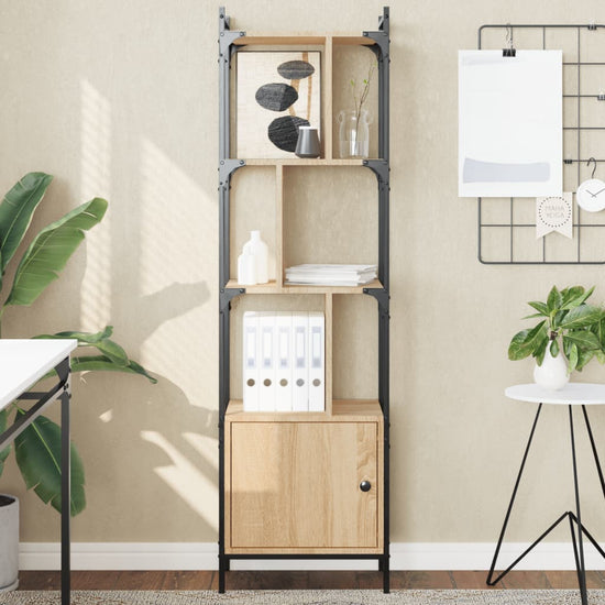 Boekenkast met deur 44,5x30x154,5 cm hout sonoma eikenkleurig MeubelReus