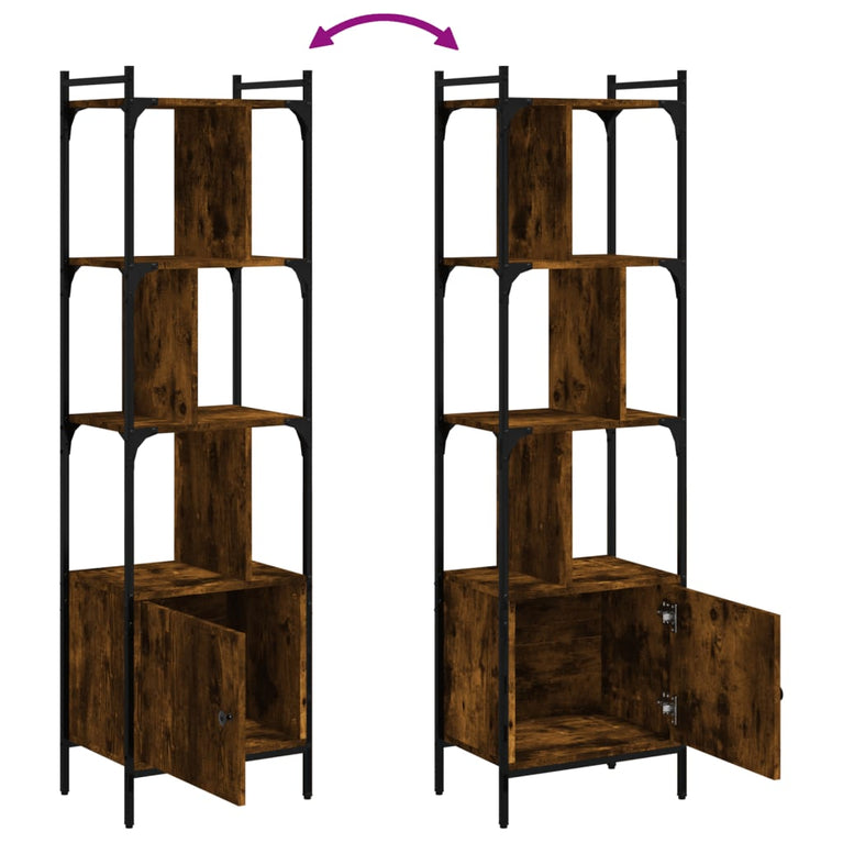Boekenkast met deur 44,5x30x154,5 cm hout gerookt eikenkleurig MeubelReus