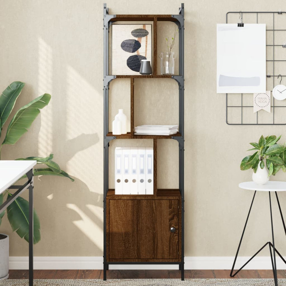Boekenkast met deur 44,5x30x154,5 cm hout bruin eikenkleur MeubelReus