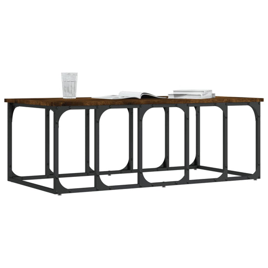 Salontafel 100x50x35,5 cm bewerkt hout gerookt eikenkleurig MeubelReus